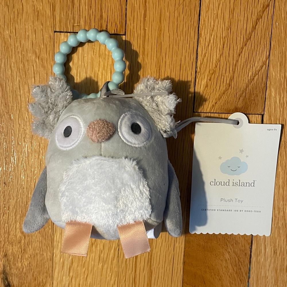 Cloud Island Plush Owl with Gray and White Accents